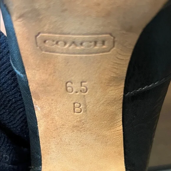 Coach Black Leather High Heel Boots - Picture 5 of 5